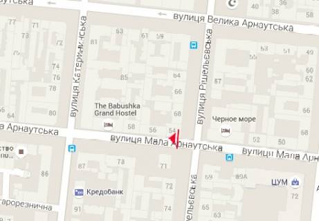Скроллер A в Одессе М. Арнаутская ул., 56 - Ришельевская ул. - 320302 схема