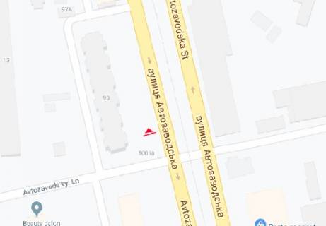 Билборд A в Киеве, 3x6  Автозаводська вул., 93 схема