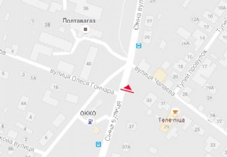 Призма B в Полтаве, 3x6  Сінна вул. - вул. Олеся Гончара (Енгельса) - 481109 схема