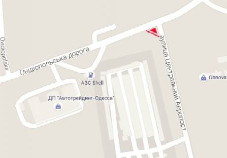 Билборд A в Одессе Овидиопольская дорога - ул. Центральний аэропорт схема