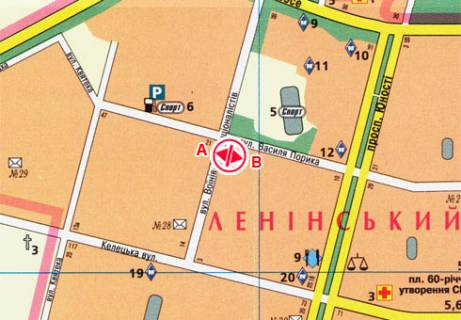 Білборд, Бігборд (Борд)  B у Вінниці, 3x6  Політехнічна вул., 7 - Василя Порика вул. (Порика Василя вул.) схема