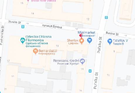Ситилайт A в Одессе Бунина, 11 - Польская ул. А схема