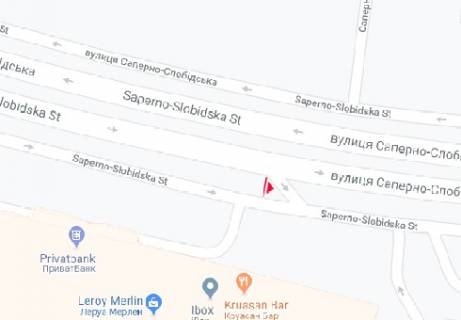 Билборд B в Киеве, 3x6  Саперно-Слобідська вул., 26 схема
