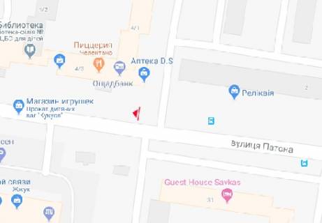 Билборд B в Львове Патона ул., Интер Маркет м-н схема