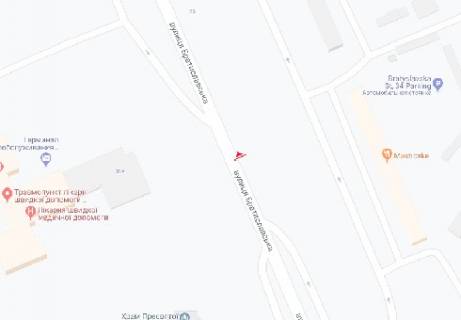 Білборд, Бігборд (Борд)  B у Києві, 3x6  Братиславська вул., 34 схема