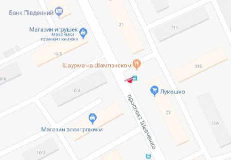 Бэклайт A в Одессе Шевченка просп., 23 - Шампанський пров. схема