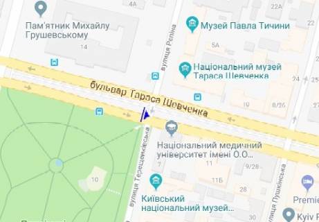 Сiтiлайт  у Києві, 1.8x1.2  Шевченко б-р. схема