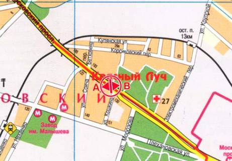 Билборд B в Харькове, 3x6  Героїв Харкова просп. (Московський просп.), 195 схема