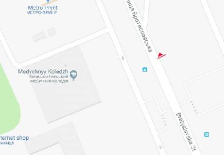 Билборд B в Киеве, 3x6  Братиславська вул., 38 схема