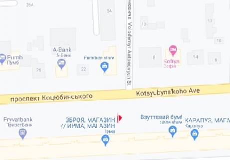 Беклайт B у Вінниці Коцюбинського просп., 11 схема