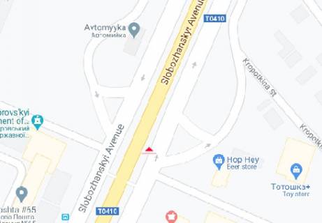 Бэклайт A в Днепр (Днепропетровск) Слобожанський пр. схема