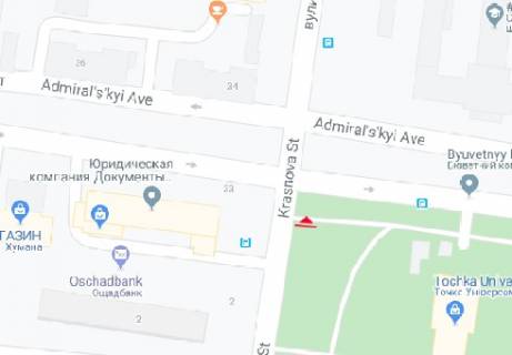 Билборд B в Одессе, 3x6  Краснова вул. - Адміральський просп. схема