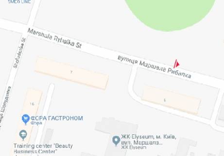 Билборд A в Киеве, 2.23x3.06  Рыбалка ул., 5 (напротив) схема