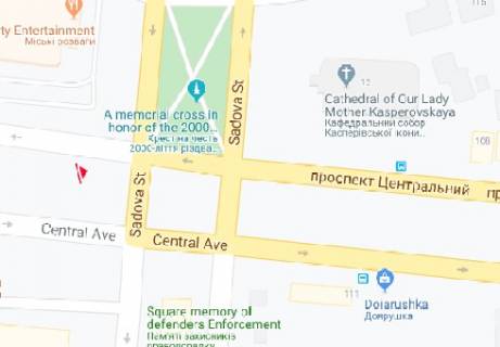 Бэклайт A в Николаеве Центральний просп. (Леніна просп.), 108 - Садова вул. схема