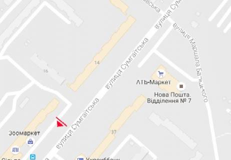 Билборд B в Черкассах Сумгаитская ул., 24 схема