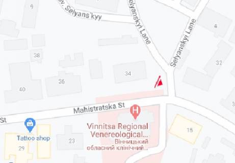 Бэклайт A в Виннице, 2.3x3.14  Магістратська вул. (кол. Першотравнева вул.) - Селянський пров. схема
