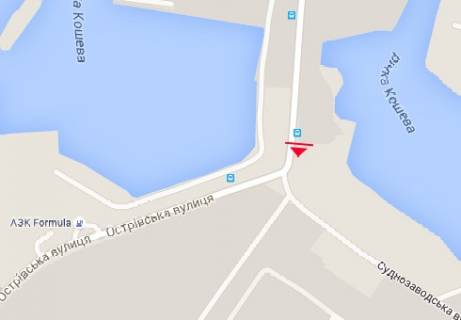 Билборд A в Херсоне Островская ул. - Суднозаводская ул.   схема