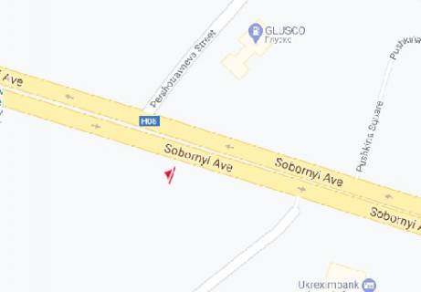Prismatron, Prism A in Zaporizhzhya Sobornyj av. (3) (dvizenie k vokzalu) - 317566 scheme