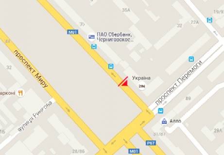 Ситилайт A в Чернигове Мира пр., 33, ГДК Славянский схема