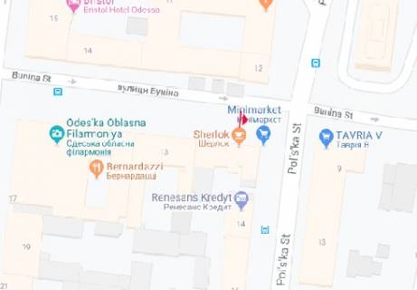Ситилайт B в Одессе Бунина, 11 - Польская ул. B схема
