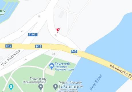 Бэклайт B в Сумах, 2.3x3.14  Харківська вул. - Героїв Сумщини вул. (Героїв Сталінграда вул.) схема