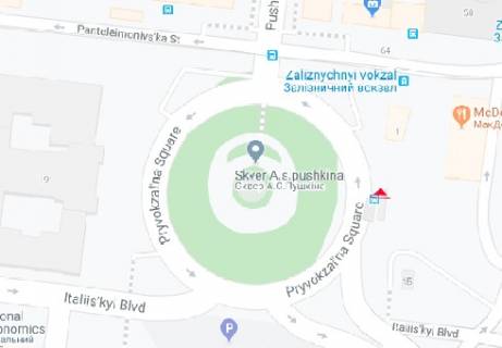 Ситилайт B в Одессе Привокзальная пл., аллея №1 В схема