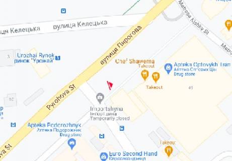 Беклайт B у Вінниці, 2.3x3.14  Пирогова вул., 49 - Скалецького вул. схема
