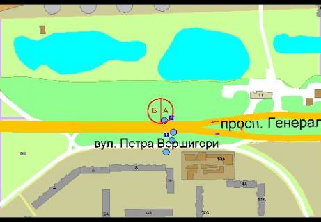 Бэклайт A в Киеве, 3x6  просп. Романа Шухевича (Генерала Ватутіна)., возле остановки "Ж/м Радужный" схема