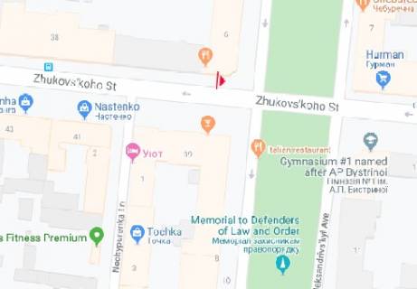 Ситилайт A в Одессе, 1.8x1.2  Святослава Караванського вул. (Жуковського)., 38 А схема