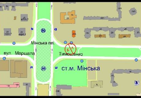 Скроллер A в Киеве, 2.32x3.14  Тимошенко Маршала ул. - Оболонский пр., 26 А (разделитель, ст.м. "Минская", напротив "МакДональдз") - 340756 схема