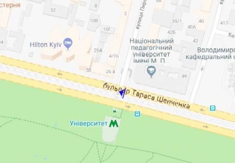 Ситилайт  в Киеве, 1.8x1.2  Шевченка б-р. схема