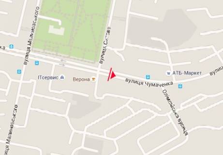 Билборд B в Запорожье, 3x6  Чумаченка вул. - Ситова вул. схема