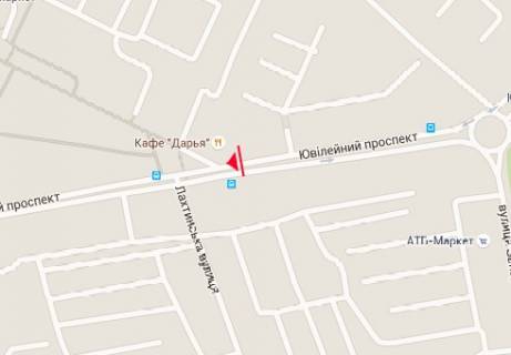 Билборд B в Запорожье, 3x6  Ювілейний просп., 26а - Сорочинська (Новгородська) вул. схема