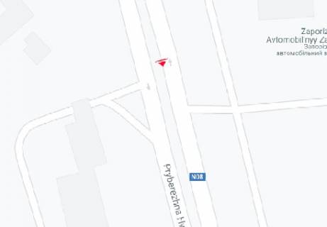 Билборд A в Запорожье, 3x6  Прибережна автомагістраль, Запорізький автомобілебудівний завод, цех автотранспорту схема
