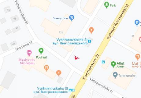 Билборд B в Николаеве Космонавтов ул., 128, Велика Кишеня  схема