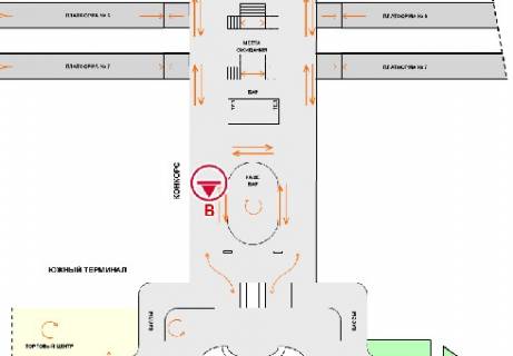 Нестандарт B в Киеве, 1x0.7  Конкорс (Південний термінал) схема
