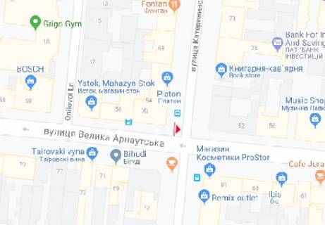Скроллер A в Одессе Б. Арнаутская ул. - Екатерининская ул., 70 - 320337 схема