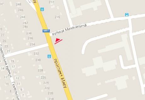 Billboard B in Chernihiv, 3x6  Miru prosp., 213 - Mihalevica st. scheme
