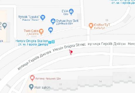 Билборд B в Киеве, 3x6  Героїв Дніпра вул., 24 схема