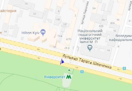Сiтiлайт  у Києві, 1.8x1.2  Шевченко б-р. схема