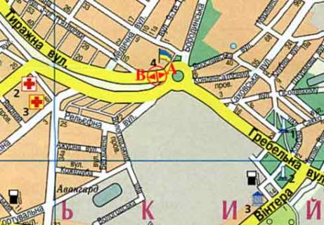 Билборд A в Запорожье, 3x6  Тиражна вул. - Гребельна вул. схема