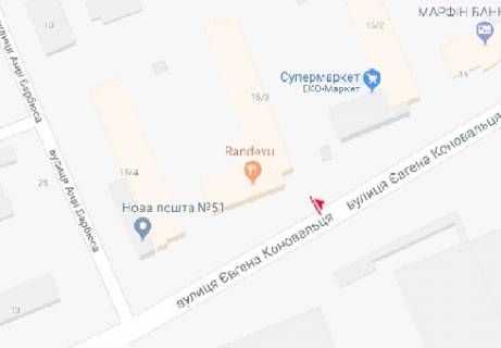 Бэклайт A в Киеве, 2.3x3.14  Коновальця Євгена вул. (Щорса вул.), 15 - Василя Тютюнника вул. (Анрі Барбюса вул.) схема