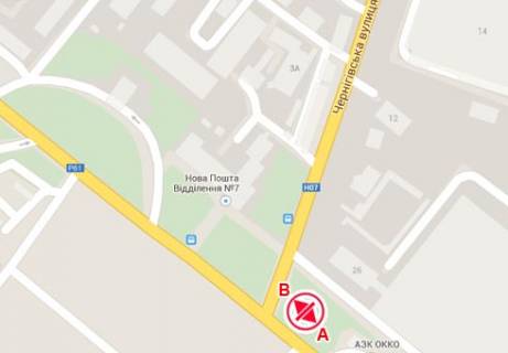 Билборд B в Сумах, 3x6  Білопільський Шлях вул., 26 - Чернігівська вул. схема