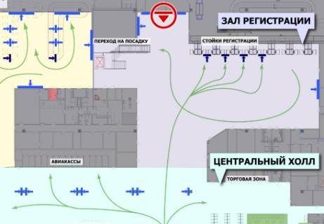 Non-Standard A in Kyiv, 2.9x9.5  Central'nyj holl, 1 etaz (Terminal A) scheme