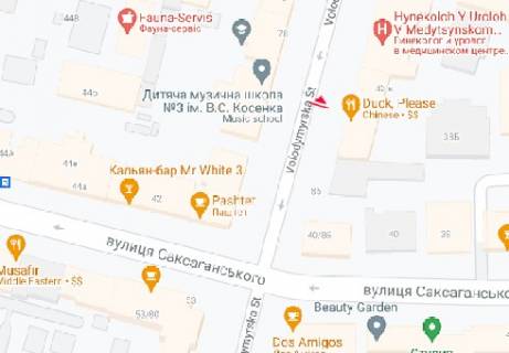 Бэклайт A в Киеве Володимирська вул., 83 схема