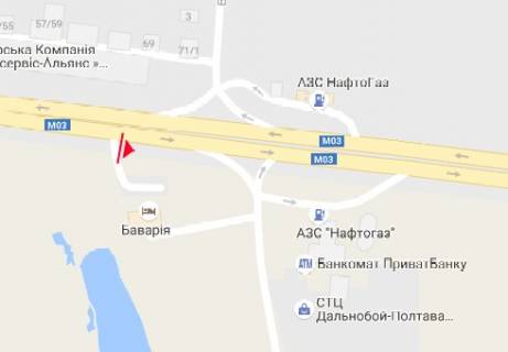 Білборд, Бігборд (Борд)  B у Полтаві Харьковское шоссе схема