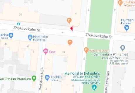 Ситилайт B в Одессе, 1.8x1.2  Святослава Караванського вул. (Жуковського)., 38 B схема