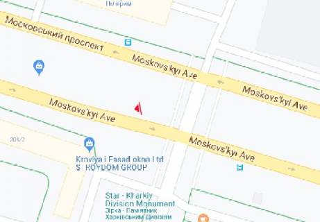Билборд A в Харькове просп. Героїв Харкова (Московський)., 204-2 - Харьковских Дивизий ул. схема