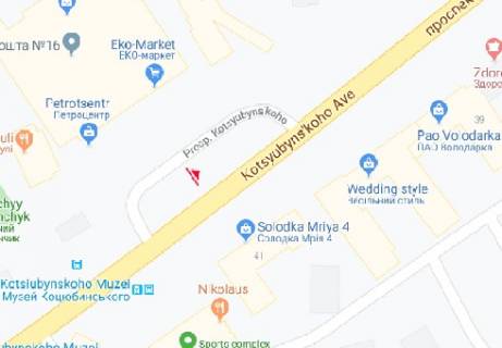 Бэклайт A в Виннице Коцюбинського просп., 70 схема