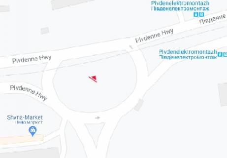 Билборд B в Запорожье, 3x6  Південне шосе - Сєдова вул. схема